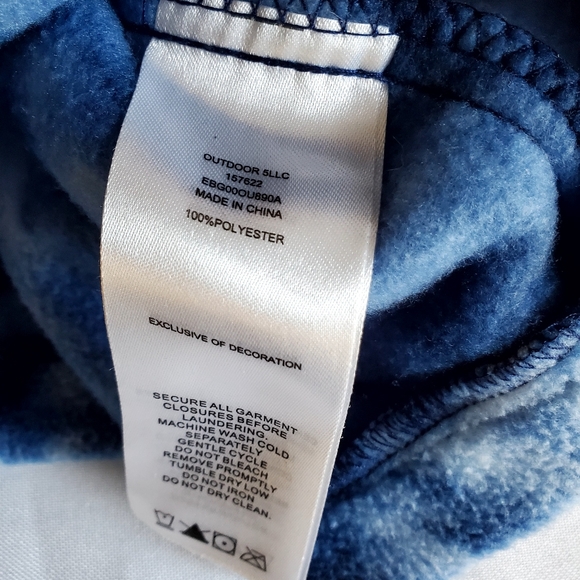 Eddie Bauer Kid's  Blue Tie Dye Fleece  Sweatshirt Jacket Size Medium 10/12 - Picture 5 of 7